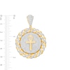 Thumbnail Image 2 of Men's 1-3/4 CT. T.W. Diamond Chain Link Frame Ankh Necklace Charm in 10K Gold