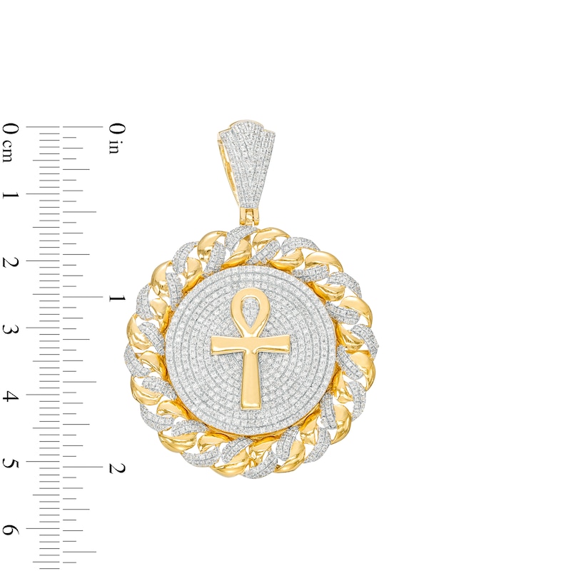 Diamond Ankh Necklace 1/3 ct tw Round & Baguette-cut 10K White Gold 18