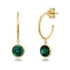 Thumbnail Image 0 of Lab-Created Emerald Dangle J-Hoop Earrings in 10K Gold