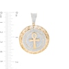 Thumbnail Image 2 of Men's 7/8 CT. T.W. Diamond Greek Key Frame Ankh Necklace Charm in 10K Gold