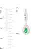 Thumbnail Image 2 of EFFY™ Collection Pear-Shaped Emerald and 1/3 CT. T.W. Diamond Double Frame Drop Earrings in 14K Two-Tone Gold