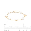 Thumbnail Image 4 of EFFY™ Collection Freshwater Cultured Pearl and Clover-Shaped Mother-of-Pearl Alternating Station Bracelet in 14K Gold