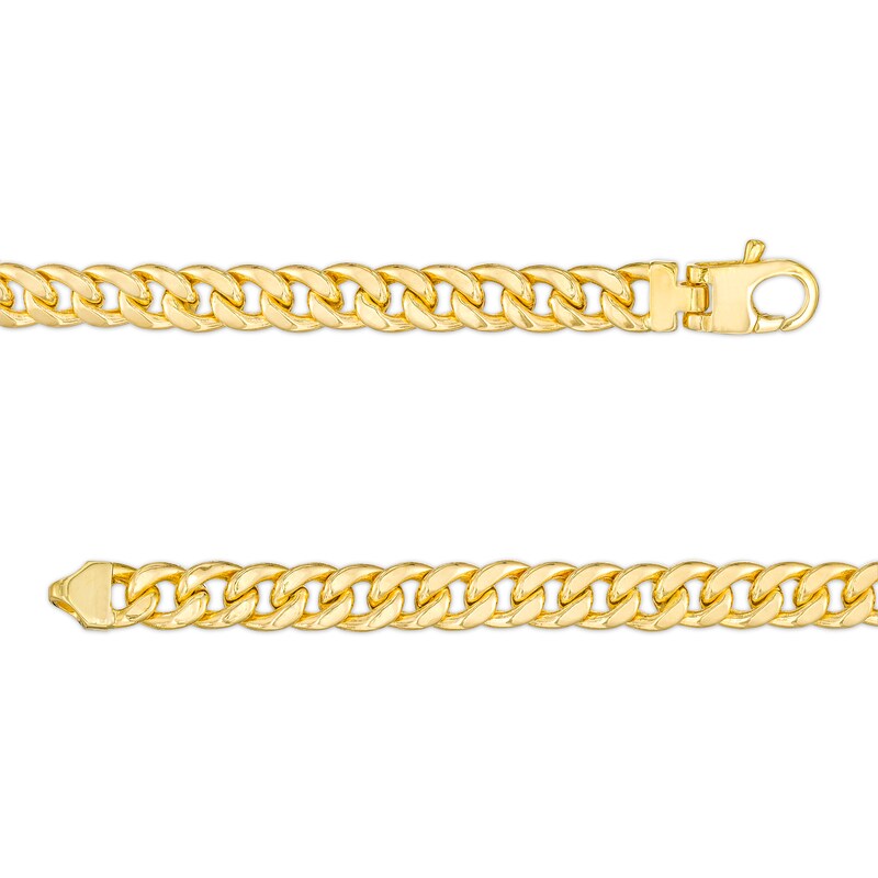 Men's 1 CT. T.W. Diamond Curved ID Curb Chain Bracelet in 10K Gold – 8.5"