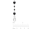 Thumbnail Image 1 of Alternating Onyx Bead Station Necklace in Sterling Silver - 36"