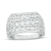 Thumbnail Image 1 of Men's 2-1/2 CT. T.W. Certified Lab-Created Diamond Triple Row Ring in 14K White Gold (F/SI2)