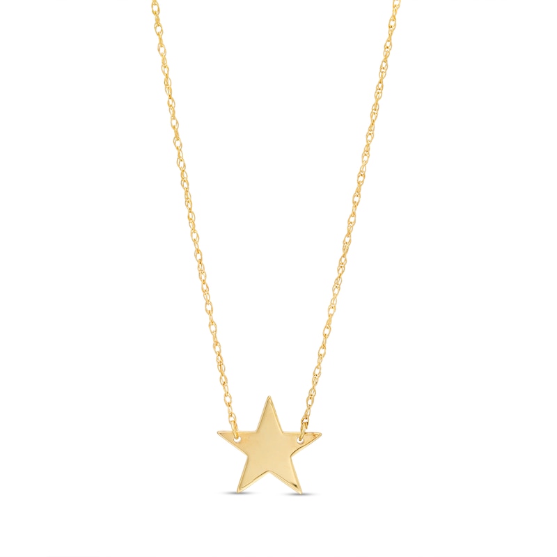 Main Image 1 of Mini Star Disc Necklace in 14K Gold