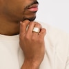 Thumbnail Image 2 of Men's 1 CT. T.W. Square-Shaped Multi-Diamond Textured Shank Ring in 10K Gold