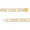 Thumbnail Image 2 of Men's 1-1/2 CT. T.W. Diamond Figaro Chain Bracelet in 10K Gold – 8.5"