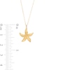Thumbnail Image 2 of Polished and Beaded Starfish Pendant in 10K Gold – 17"