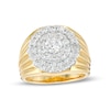 Thumbnail Image 1 of Men's 2 CT. T.W. Certified Lab-Created Diamond Double Frame Scallop Edge Ring in 14K Gold (F/SI2)