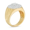 Thumbnail Image 3 of Men's 2 CT. T.W. Certified Lab-Created Diamond Double Frame Scallop Edge Ring in 14K Gold (F/SI2)