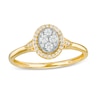 Thumbnail Image 0 of 1/5 CT. T.W. Multi-Diamond Oval Frame Vintage-Style Promise Ring in 10K Gold