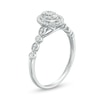 Thumbnail Image 2 of 1/5 CT. T.W. Multi-Diamond Oval Frame Scallop Edge Promise Ring in 10K White Gold