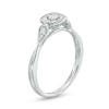 Thumbnail Image 3 of 1/6 CT. T.W. Multi-Diamond Square Frame Tapered Teardrop Shank Promise Ring in Sterling Silver