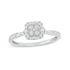 Thumbnail Image 1 of 1/5 CT. T.W. Multi-Diamond Square Frame Milgrain Twist Shank Promise Ring in 10K White Gold