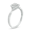 Thumbnail Image 3 of 1/5 CT. T.W. Multi-Diamond Square Frame Milgrain Twist Shank Promise Ring in 10K White Gold