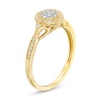 Thumbnail Image 3 of 1/5 CT. T.W. Multi-Diamond Frame Leaf-Sides Tapered Shank Promise Ring in 10K Gold