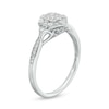 Thumbnail Image 3 of 1/4 CT. T.W. Multi-Diamond Flower Frame Split Tapered Shank Promise Ring in 10K White Gold