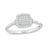 Thumbnail Image 1 of 1/5 CT. T.W. Multi-Diamond Square Frame Heart-Sides Promise Ring in 10K White Gold