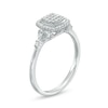 Thumbnail Image 3 of 1/5 CT. T.W. Multi-Diamond Square Frame Heart-Sides Promise Ring in 10K White Gold