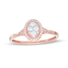 Thumbnail Image 1 of 1/5 CT. T.W. Multi-Diamond Oval Frame Promise Ring in 10K Rose Gold