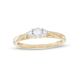 1/10 CT. T.W. Diamond Three Stone Promise Ring in 10K Gold