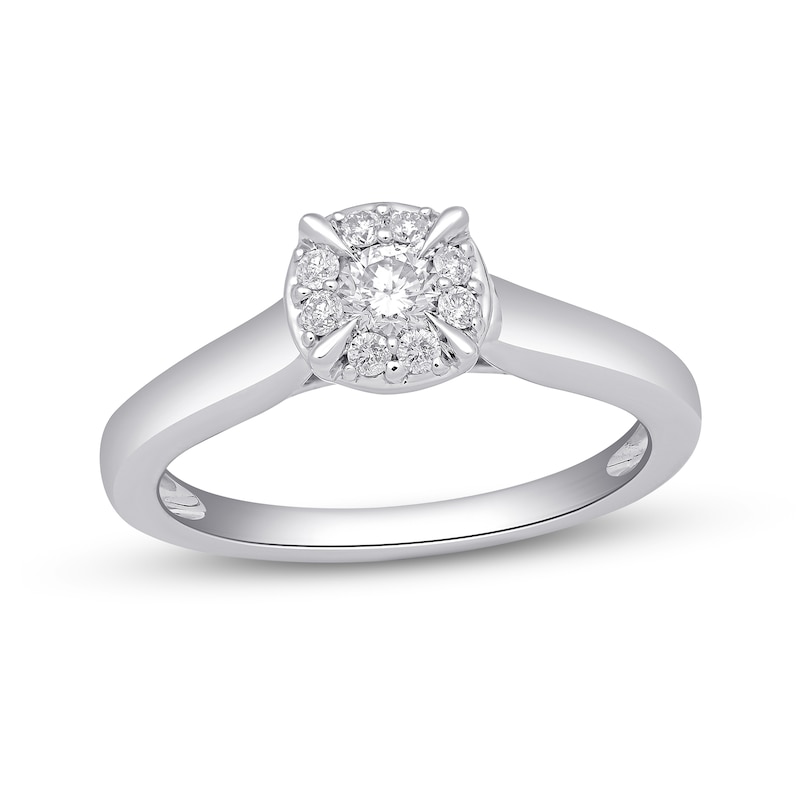 Main Image 1 of 1/3 CT. T.W. Diamond Frame Engagement Ring in 10K White Gold