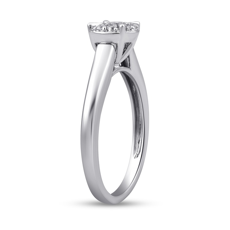 Main Image 2 of 1/3 CT. T.W. Diamond Frame Engagement Ring in 10K White Gold