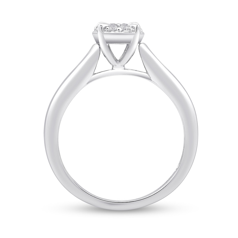 Main Image 3 of 1/3 CT. T.W. Diamond Frame Engagement Ring in 10K White Gold