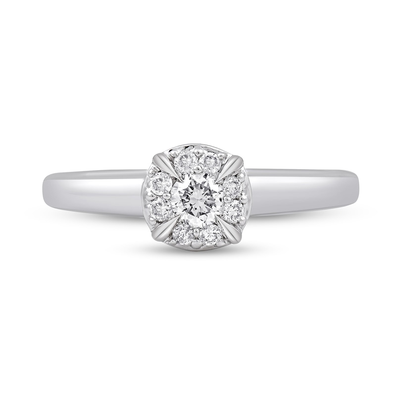 Main Image 4 of 1/3 CT. T.W. Diamond Frame Engagement Ring in 10K White Gold