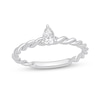 Thumbnail Image 1 of 1/4 CT. Pear-Shaped Diamond Solitaire Twist Shank Engagement Ring in 14K White Gold