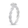 Thumbnail Image 2 of 1/4 CT. T.W. Oval Diamond Frame Twist Shank Engagement Ring in 10K White Gold