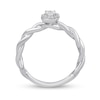 Thumbnail Image 3 of 1/4 CT. T.W. Oval Diamond Frame Twist Shank Engagement Ring in 10K White Gold