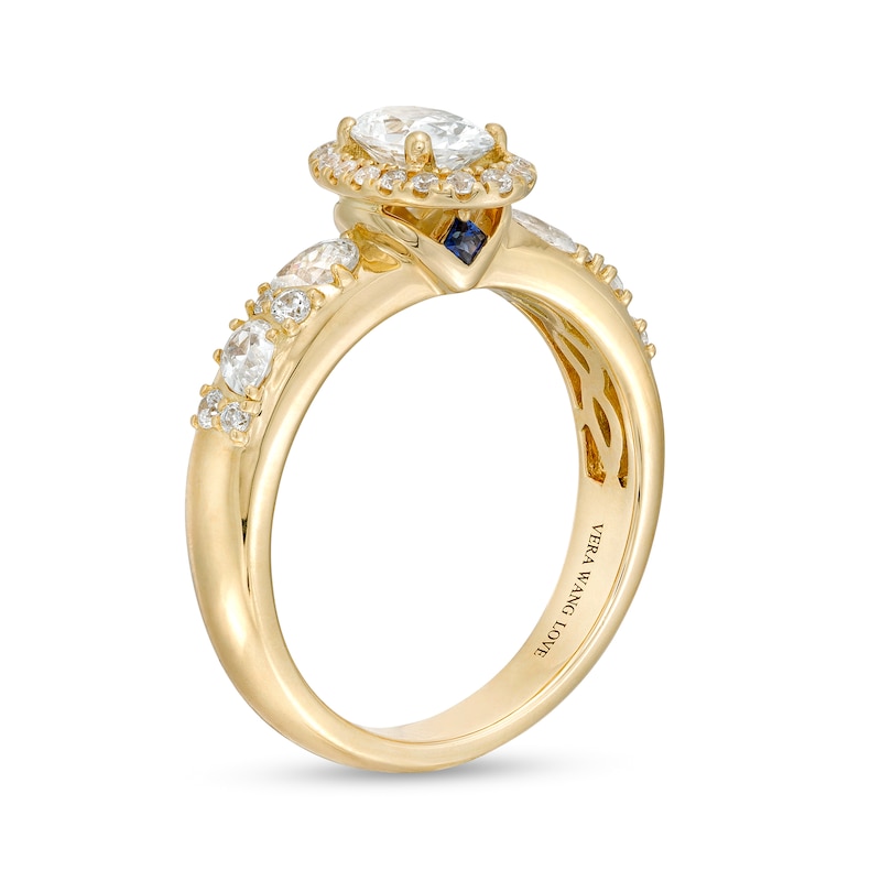 Main Image 2 of Vera Wang Love Collection 1 CT. T.W. Oval Diamond Frame Engagement Ring in 14K Gold