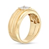 Thumbnail Image 3 of Vera Wang Love Collection Men's 1 CT. Square-Cut Diamond Solitaire Grooved Wedding Band in 14K Gold