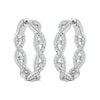 Thumbnail Image 1 of 2 CT. T.W. Diamond Twist Inside-Out Hoop Earrings in 14K White Gold