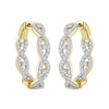 Thumbnail Image 1 of 2 CT. T.W. Diamond Twist Inside-Out Hoop Earrings in 14K Gold