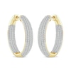 Thumbnail Image 0 of 2 CT. T.W. Diamond Multi-Row Inside-Out Hoop Earrings in 14K Gold