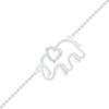 Thumbnail Image 1 of Diamond Accent Elephant Heart Anklet in Sterling Silver - 10&quot;