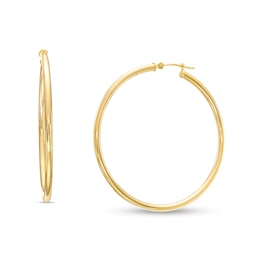 47.0mm Tube Hoop Earrings in 14K Gold