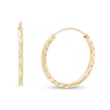 Thumbnail Image 1 of 20.0mm Diamond-Cut Continuous Square Tube Hoop Earrings in 14K Gold