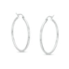 Thumbnail Image 1 of 35.0mm Tube Hoop Earrings in 14K White Gold