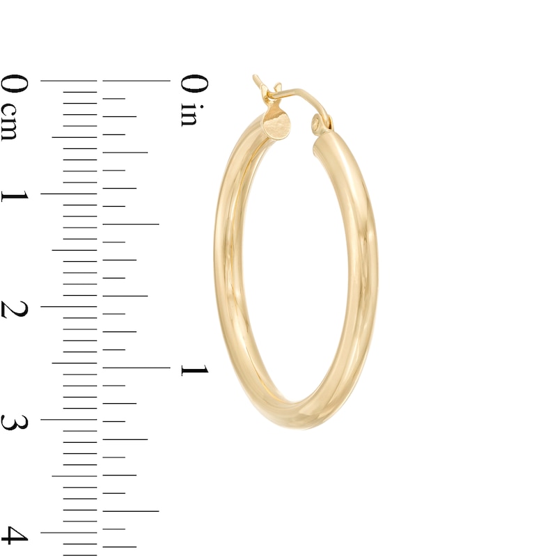 Main Image 3 of 30.0mm Tube Hoop Earrings in 14K Gold