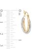 Thumbnail Image 3 of 17.0mm Diamond-Cut Crossover Double Tube Hoop Earrings in 14K Two-Tone Gold