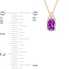 Thumbnail Image 3 of Oval Amethyst and 1/20 CT. T.W. Diamond Pendant in 10K Gold