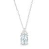 Thumbnail Image 1 of Oval Aquamarine and 1/20 CT. T.W. Diamond Pendant in 10K White Gold