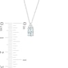 Thumbnail Image 3 of Oval Aquamarine and 1/20 CT. T.W. Diamond Pendant in 10K White Gold