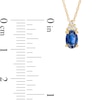 Thumbnail Image 3 of Oval Blue Sapphire and 1/20 CT. T.W. Diamond Pendant in 10K Gold