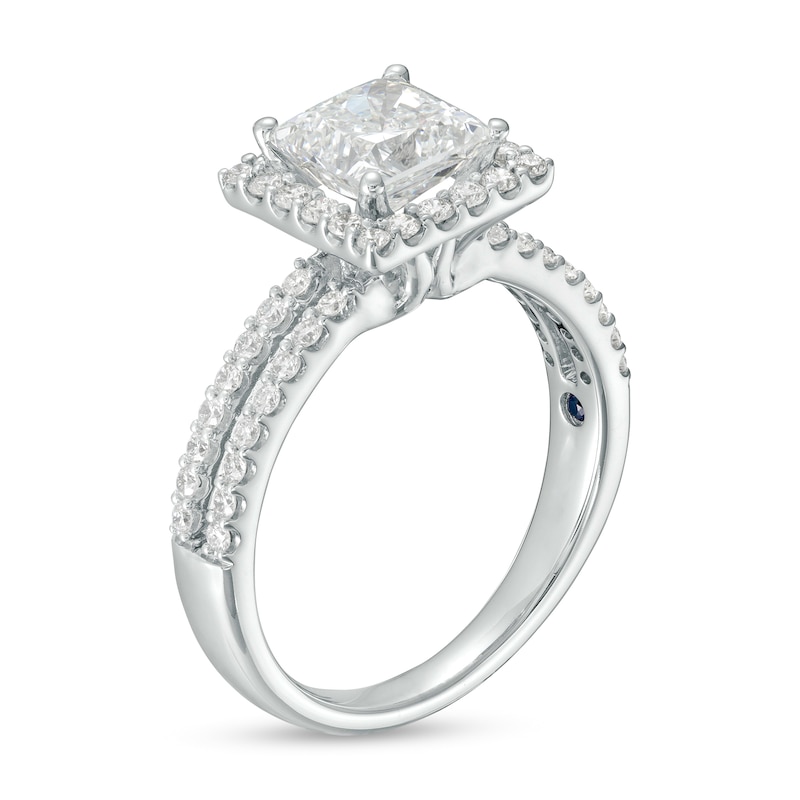 Main Image 3 of TRUE Lab-Created Diamonds by Vera Wang Love 2 CT. T.W. Square Frame Engagement Ring in 14K White Gold (F/VS2)