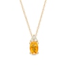 Thumbnail Image 1 of Oval Citrine and 1/20 CT. T.W. Diamond Pendant in 10K Gold